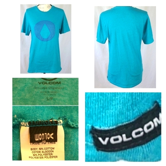Volcom Short Sleeve Tee in Turquoise Blue, S - Picture 2 of 3